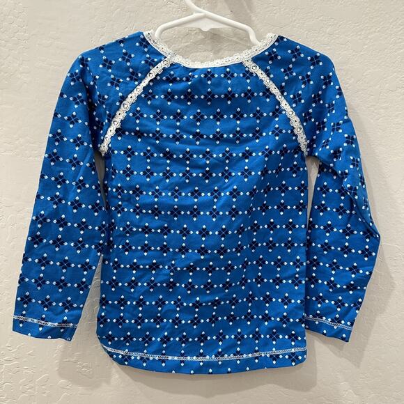 NWT Alba of Denmark Blue Heartbreaking Love Print Ghita Long Sleeve Shirt - Picture 4 of 6